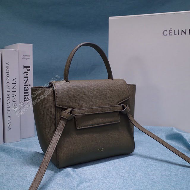 Celine女包 賽琳掌紋牛皮小號手提包 Celine belt bag鯰魚包 189003  slyd2032